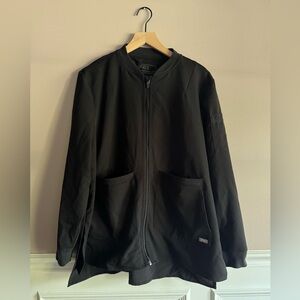 FIGS Bellery Scrub Jacket Womens Size XXL Black Full Zip Long Sleeve Nurse EUC